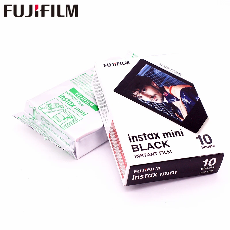 Оригинальная фотобумага Fujifilm 10 листов Instax Mini с черной рамкой для фотокамер Instax Mini 8 7s 25 50s 90 9 SP-1 SP-2