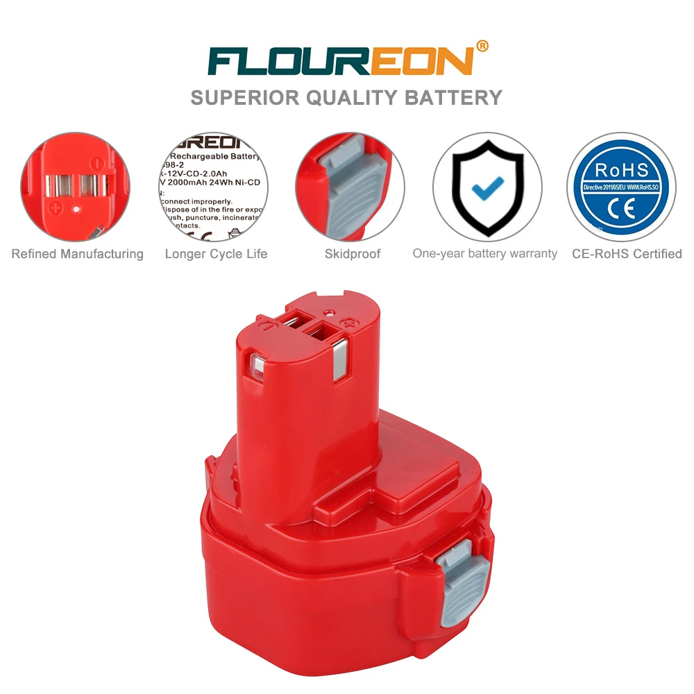 12V PA12 2000mAh Ni-CD For Makita Rechargeable Battery Replacement Part Power Tools Battery for Makita 1220 1222 1233S 1233SB