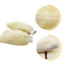 BU-Bauty Автомобильная шайба двойные шерстяные перчатки щетка для чистки автомобиля для мотоцикла воск Полировочная губка для мытья уход за автомобилем Чистка