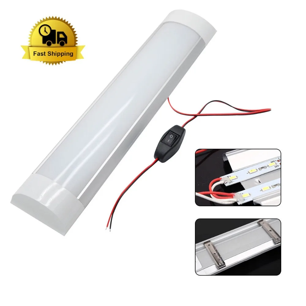 DC12V/24V 10W Автомобильная внутренняя светодиодная лампа белая полоса световая для