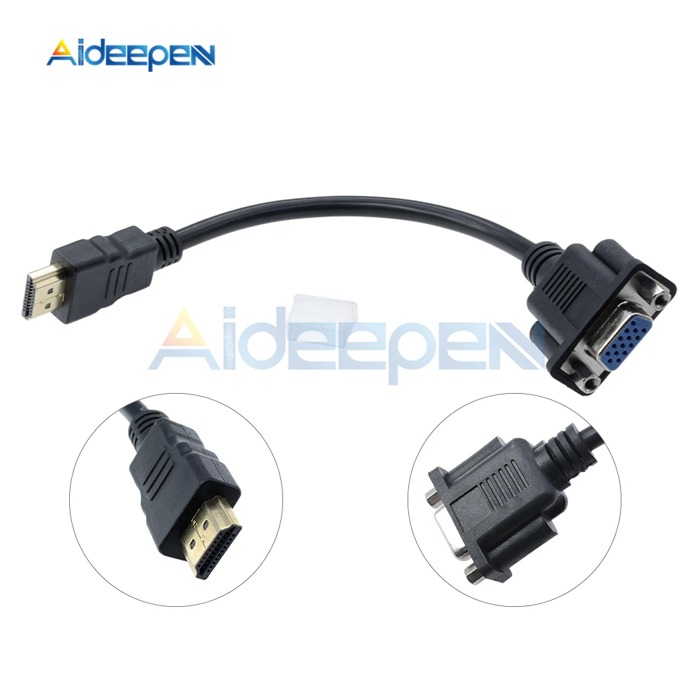 

1080P HDMI Male To VGA D-SUB 15 Pins Female Video AV Adapter Converter Cable For HDTV Set-top Box