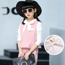 High Quality Teen Girls Clothing Set 3 pieces Vest + Blouse + Pants Princess Kids Girls Clothes Set Autumn Winter Outfits 6-14Y