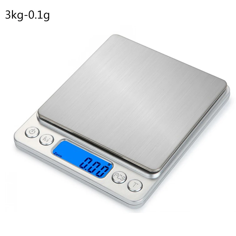 СВЕТОДИОДНЫЙ цифровой весы, мини карманные из нержавеющей стали, точные ювелирные весы для приготовления пищи на кухне - Цвет: 3kg-0.1g