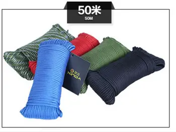 

50m 9 cores Safety Paracord Military regulations parachute rope Climbing emergency rope for Camping & Hiking