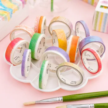 

6 set/Lot Art brush Crayon color masking tape Deco Watercolor pencil washi tapes stickers scrapbook washitapes Stationery DJ155