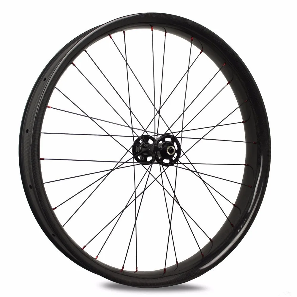 Sale 26er Snow / Beach Bike Fatbike Rims 65/80/90mm Width Fat Rim Made By Toray T700 Carbon Fiber Hookless Tubeless Ready 15