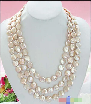 

Wholesale FREE SHIPPING >>> NAUTRAL 62" 14MM PINK COIN FRESHWATER CULTURED PEARL NECKLACE
