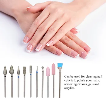 

10pcs Carbide Bit Nail Rotate Burr Cuticle Clean For Electric Drill Machine Manicure Pedicure Tip Diamond Stone Nail Drill File