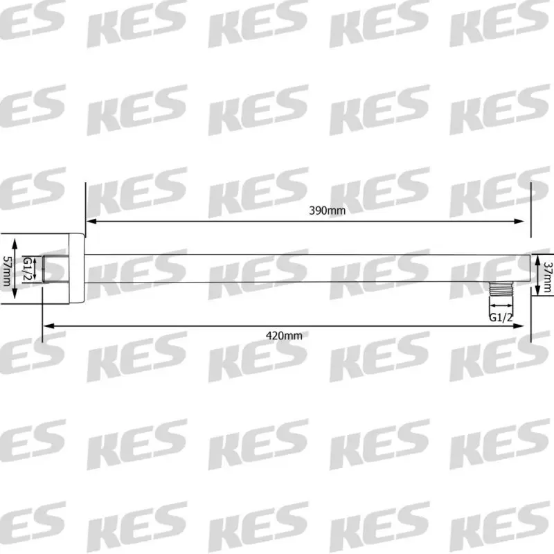 KES PSA4/PSA4-2 Ванная комната замена 16 дюйма душ руку с фланцем, хром/матовый Никель