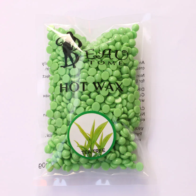 

Depilatory Hot Film Hard Wax Bean For Waxing No Strip Needed For Body Bikini Face Hair Removal 100g Tea Tree Flavor