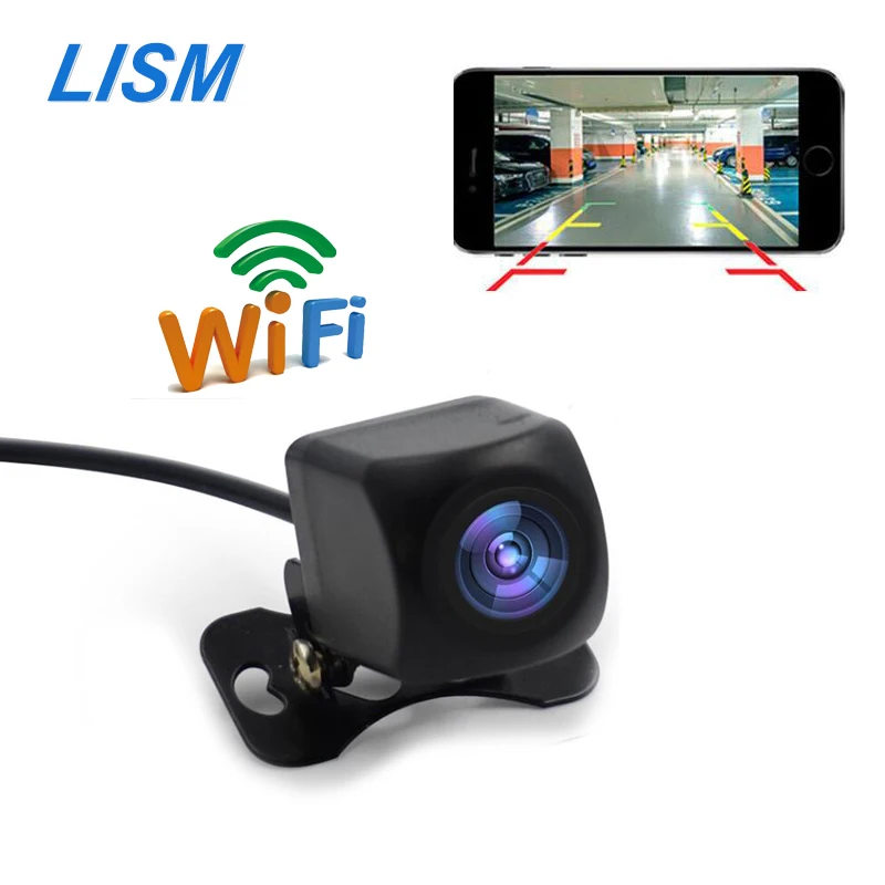 

LISM Rear View Parking Camera Wifi Reverse Camera Night Vision Waterproof Vehicle Backup Cam For IOS Android Phone Monitor