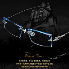 Männer mode gläser titanium randlose brillen rahmen diamant dekorationen optischen rahmen mit rezept glas neue oculos 621