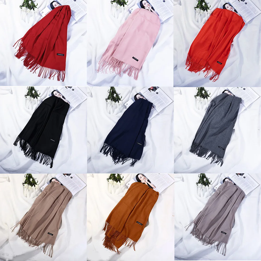 Теплый женский шарф шаль в клетку с кисточками, 9 цветов, шаль для шеи, шаль, мягкие шали, модные шарфы