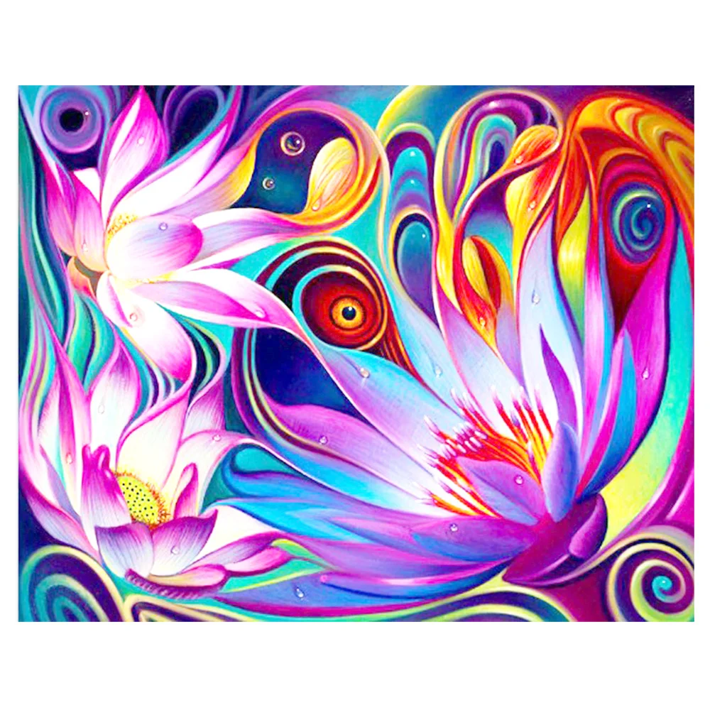 

DIY Diamond Painting Flower fantasy Diamond Embroidery purple flower Cross Stitch fantasy flower fulll round Home Decor