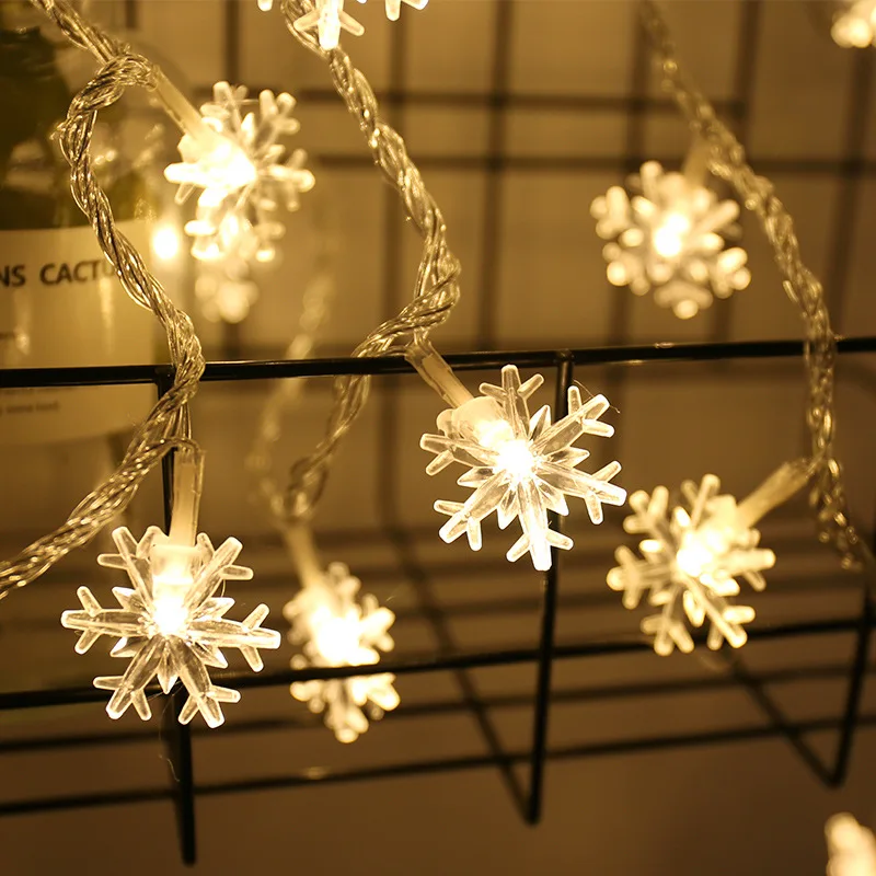 Снежинка строка светодио дный маленький фонарик, звезда лампа, батарейный блок, фонарик строку, Рождество декоративные лампы L27