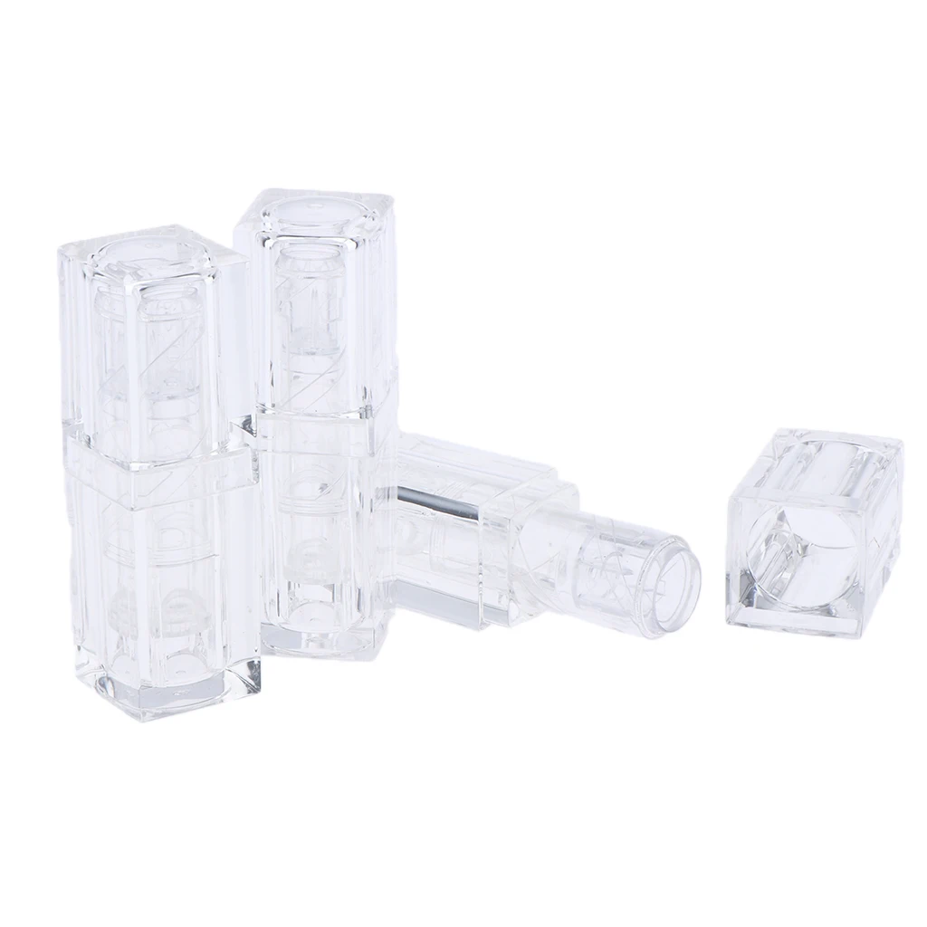 Clear Lip Balm Empty Container Tubes, Transparent, Pack of 3