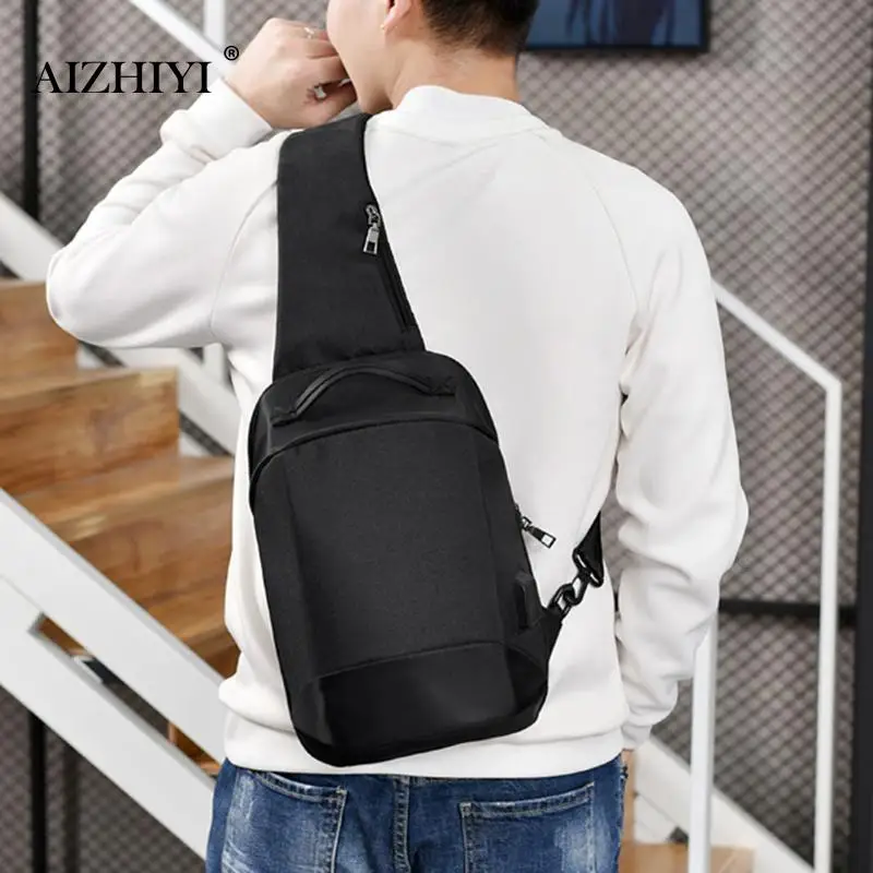 الرجال مكافحة سرقة حقيبة رافعة قماش USB لينة Crossbody حقيبة للرجال الصدر حقيبة كتف الخفية حزمة الرجعية الرأسي مربع الهاتف حقيبة