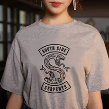 Летняя футболка с изображением ривердейла Саут Сайд для женщин Harajuku модная футболка с принтом змеи ривердейла саутсайд змей джагхед женские футболки