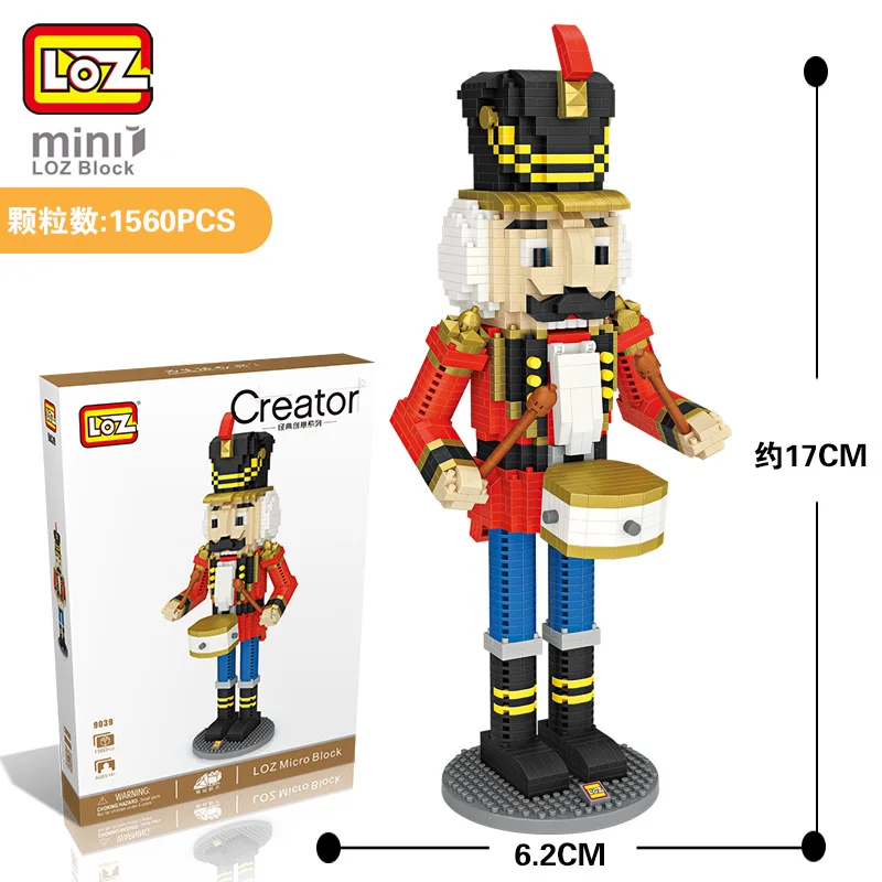 

LOZ Micro Bloc Soldat Casse Noix Poupee Marionnette De Noel Decorations Figurines Bricolage Diamant Blocs Tambour Figure Cadeaux