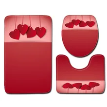 3 шт./компл. ко Дню Святого Валентина Нескользящие Ванная комната подстилка, напольный коврик ковер абсорбент пьедестал коврик крышки унитаза крышка коврик для ванной настенный Декор 311W