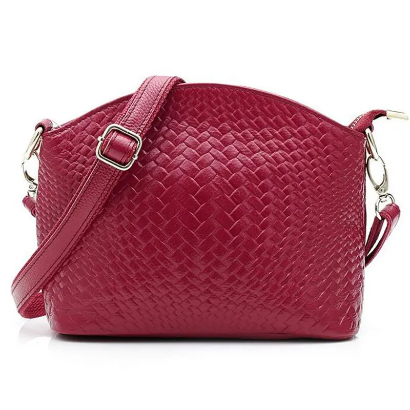 Genuine Leather Women Messenger Bag Woven Pattern Bag 100 Cowhide Crossbody Bags For Women s Shoulder