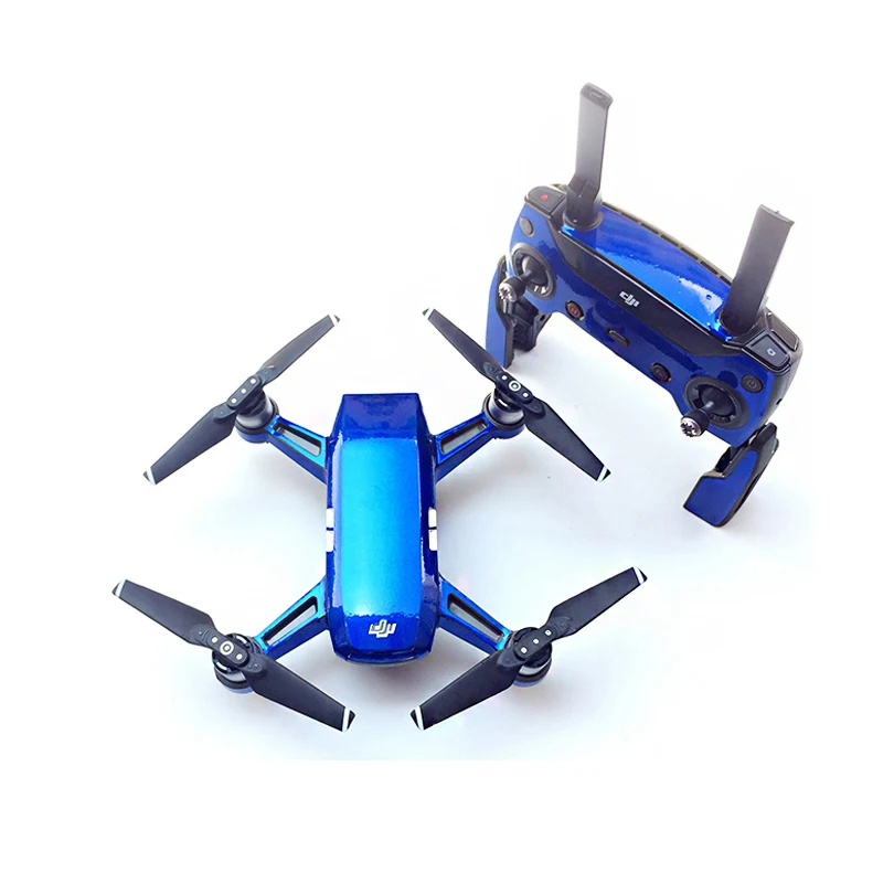 

New Arrival Waterproof Decal Skins Wrap Luxury Fluorescence Sticker Body Protector for DJI Spark Remote Controller Mini Drone