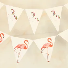 Мультфильм единорог; Фламинго бумажный флаг баннер Свадьба День Рождения Вечеринка ребенок душ вечерние украшения события вечерние поставки