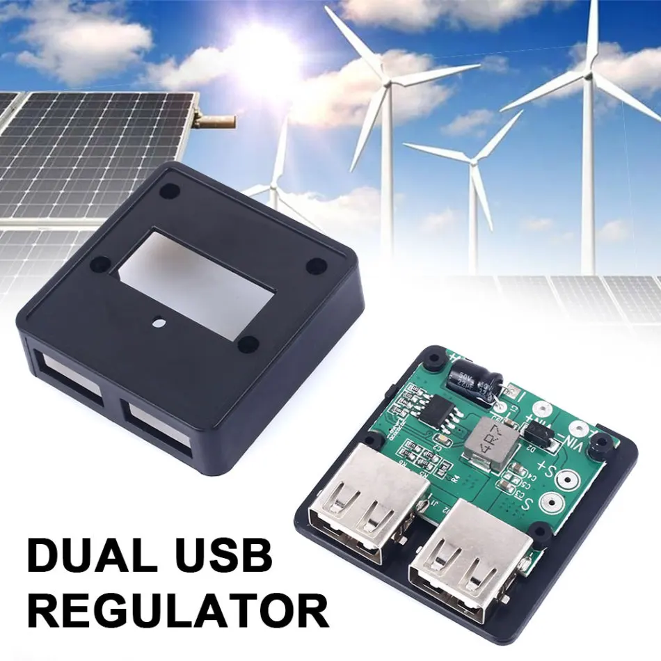 5 V-20 V 5V 3A Max Dual USB Зарядное устройство регулятор для солнечных батарей Панель раза крышка/зарядки телефона Питание модуль с круглым вырезом