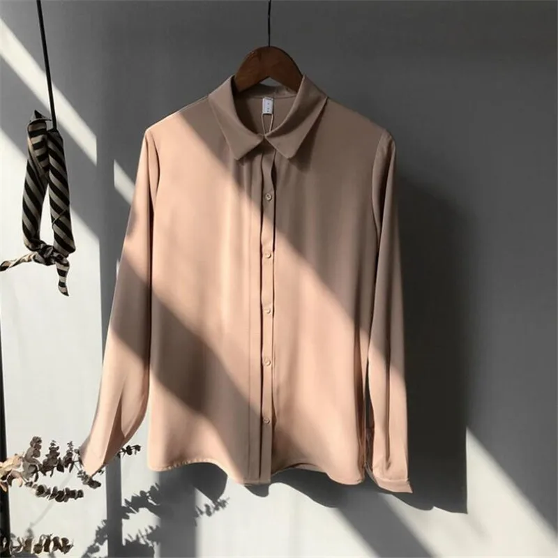  Spring Office Tops Women Ladies Long Sleeve Shirts Casual Chiffon Blouse 2018 Work Wear Office Blus