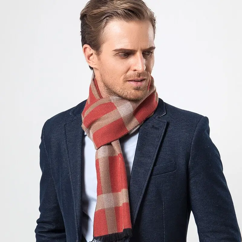 Newest Wool Plaid Scarf Man Winter Brand Scarf Men Fashion Designer