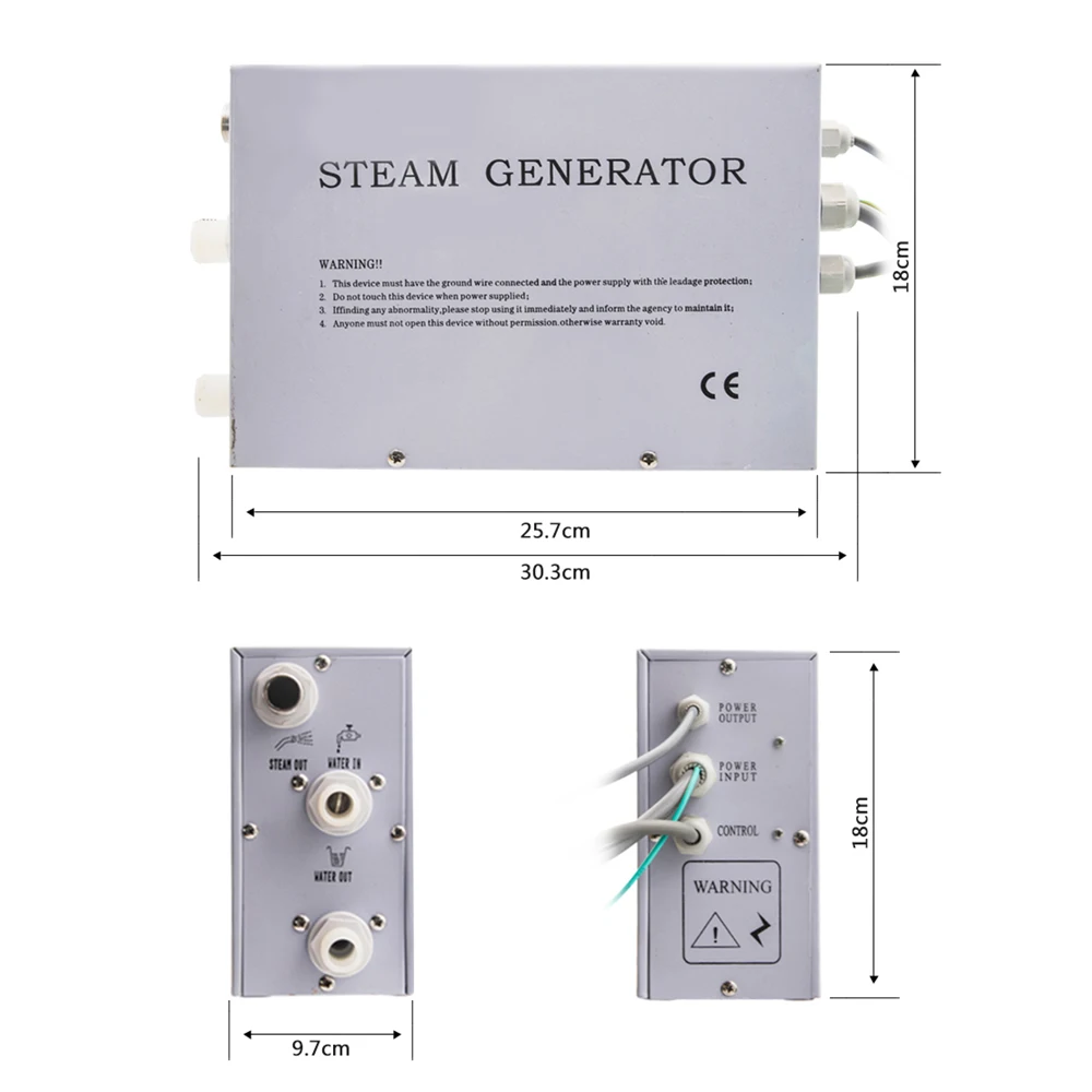 3KW Wall mounted Mini Steam Sauna Machine Shower Steam Bath Accessories Kits With Bluetooth Phone sauna controller LCD Display 6