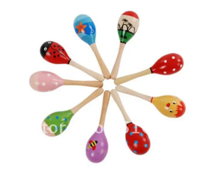 New Shaker Rattle puzzle Wooden Maracas children educational toys