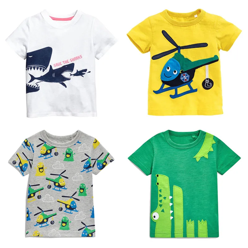 Новинка года, летняя одежда из хлопка для маленьких мальчиков детская одежда детские футболки для малышей футболки с короткими рукавами для маленьких мальчиков