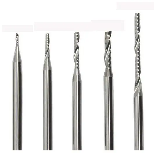 2pcs 2.5mm Single Flute Carbide Spiral End Mills Router Bit 15mm CELin