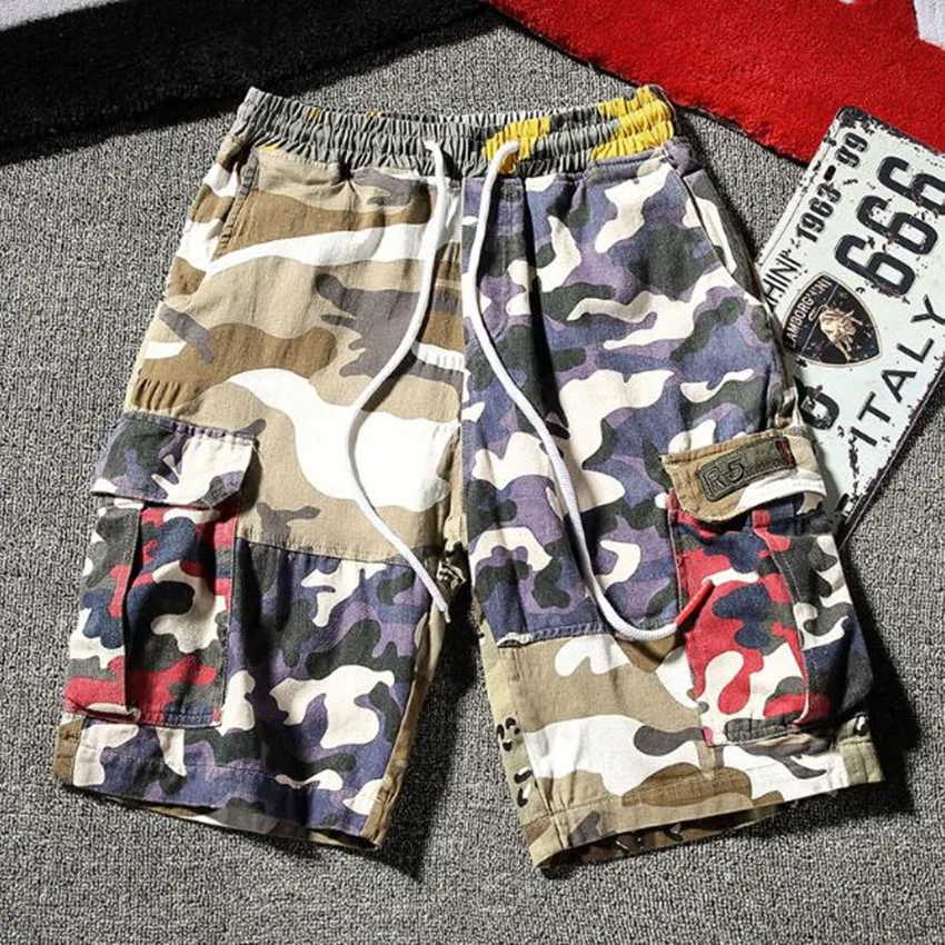 

Fashion high-end brand shorts men 2018 high quality beach leisure summer shorts men camouflage large size mens shorts.