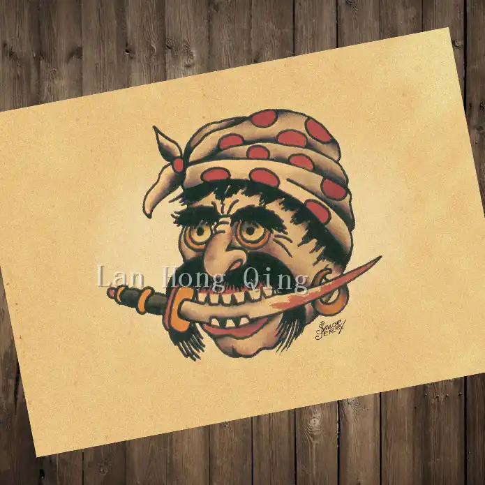 Venta Caliente Vintage Sobre Los Tatuajes De El Gran Pirata