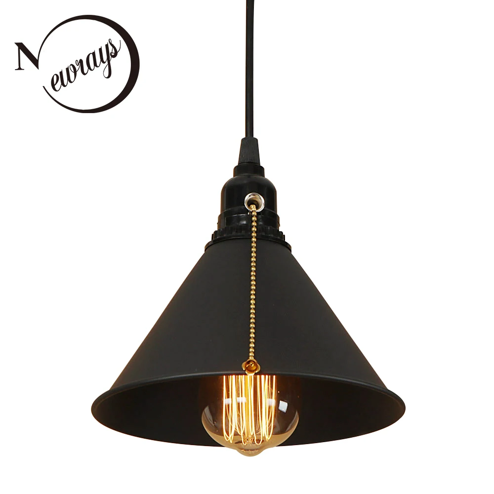 Modern iron painted Nordic style pull chain switch hanging ...