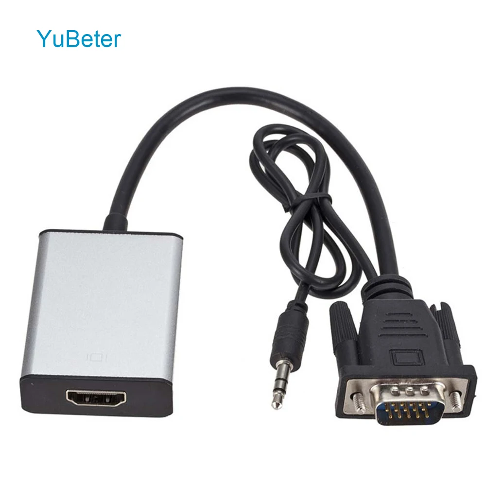 

YuBeter VGA to HDMI Converter With Audio Output HD 1080P VGA Male To HDMI Female Adapter Cable for PC Laptop to HDTV Projector