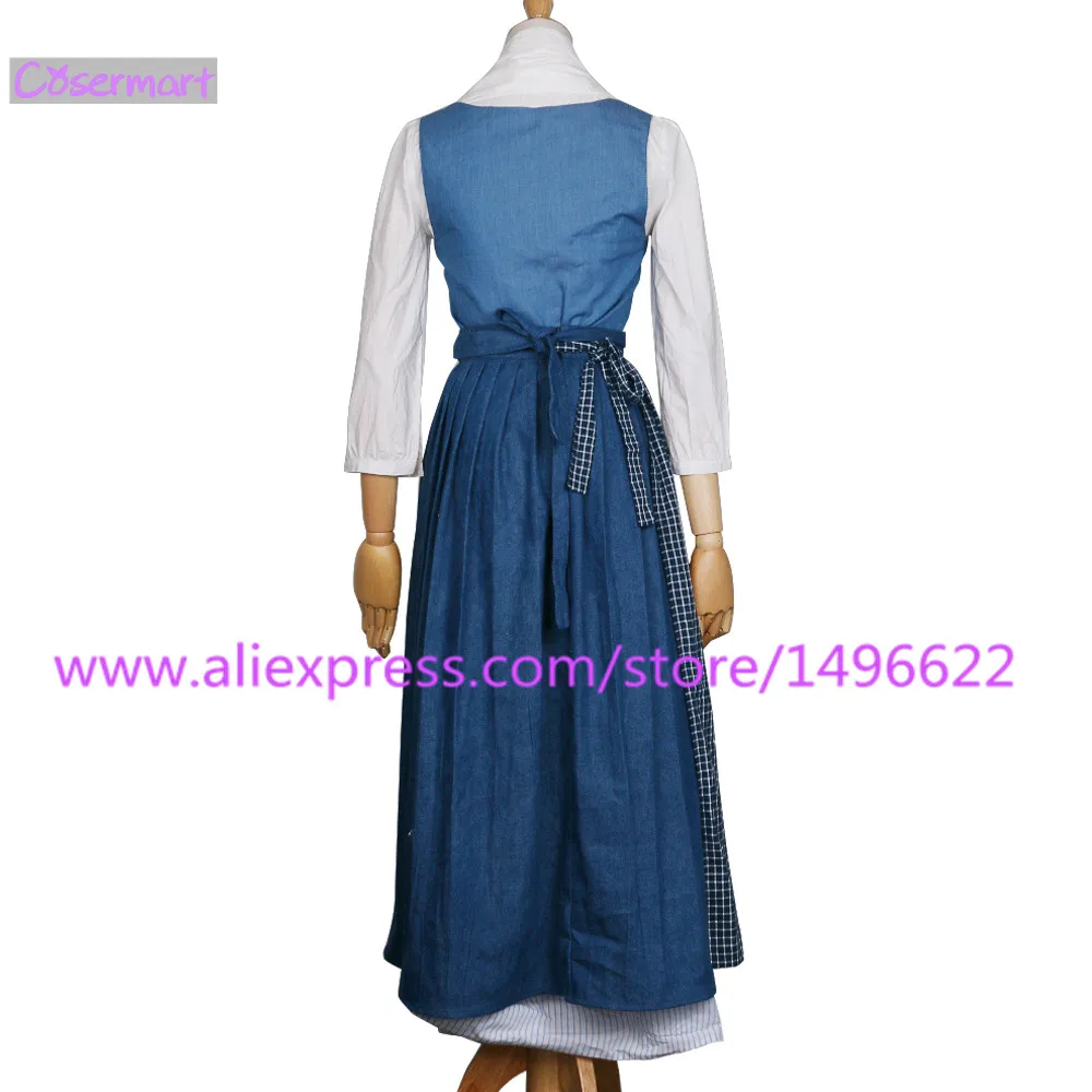 2017 Movie Beauty And The Beast Dress Maid Belle Costume Cosplay Dresses Women Adult Halloween Party