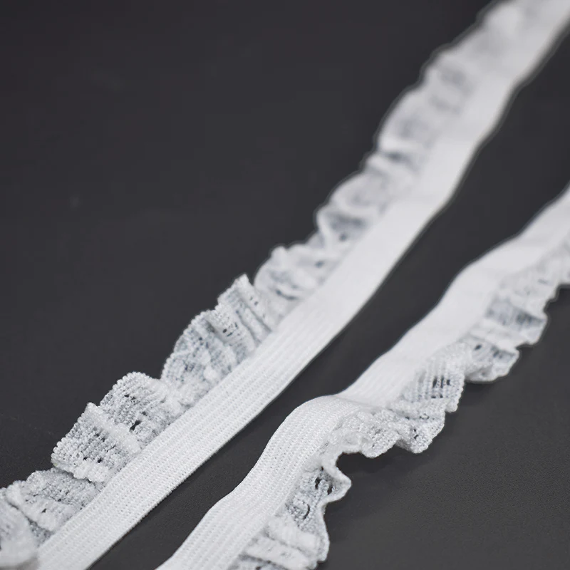 Белая мерсеризованная одинарная креповая кружевная эластичная резинка шириной 15 мм для шитья DIY аксессуары ручной работы материал эластичная лента