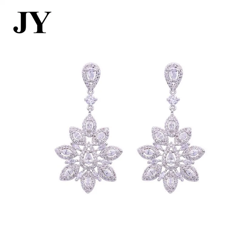

JY Fashion Luxury Party Earring White Zircon Elegant Anniversary Weddjing Best Love Gift For Women Special New Charm Brincos