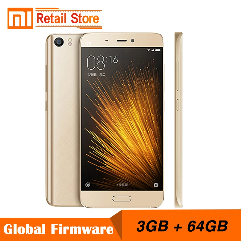 Original Xiaomi Mi5 Prime 3GB RAM 64GB ROM Mobile Phone Mi 5 Snapdragon 820 Quad Core 5.15 Inch 3D Glass body 16.0 MP Camera