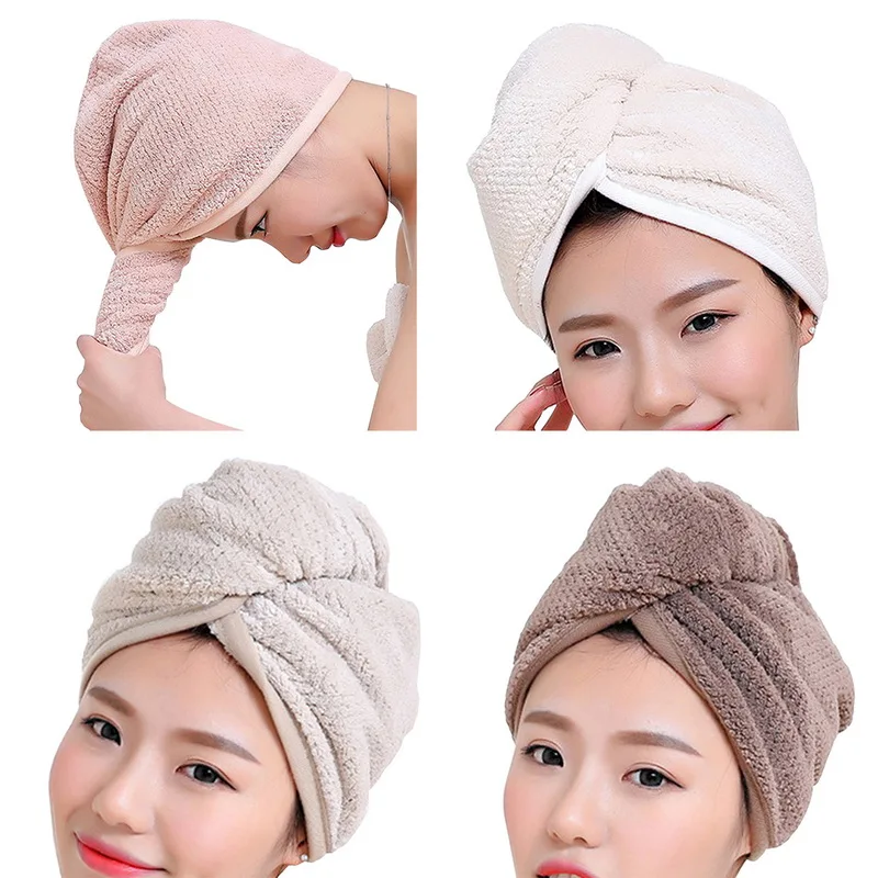 Hoomall Super Absorbent Hair Drying Towel Turban Bathing Cap Bathrobe Hat Head Quick Drying