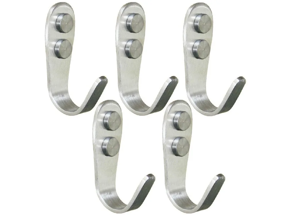 5 Pcs/Lot Stainless Steel Brushed Steel Finish Wall Robe Hook Coat Hat