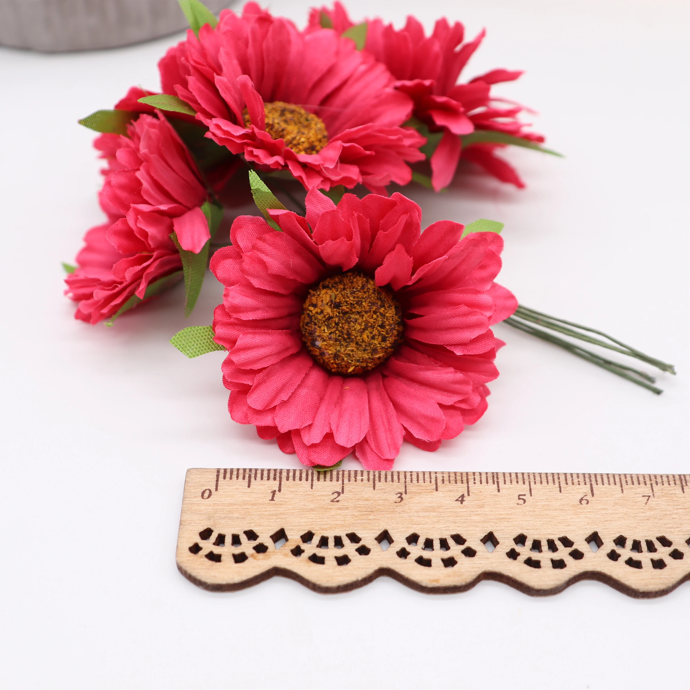 6 шт. ручной работы gerbera модный домашний сад невесты diy из упаковочного материала Свадебные банкетные Декоративные искусственные цветы ножницы Корона