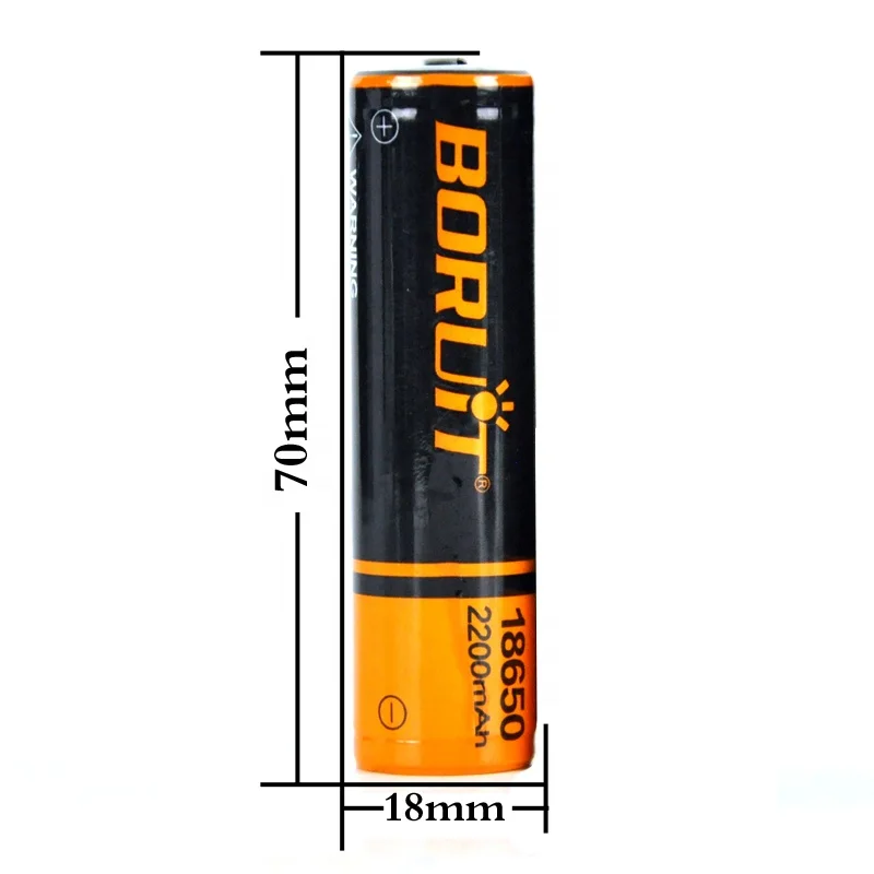 BORUiT перезаряжаемый 3,7 V 18650 2200mAh литий-ионный аккумулятор с печатной платой для фар и фонарика