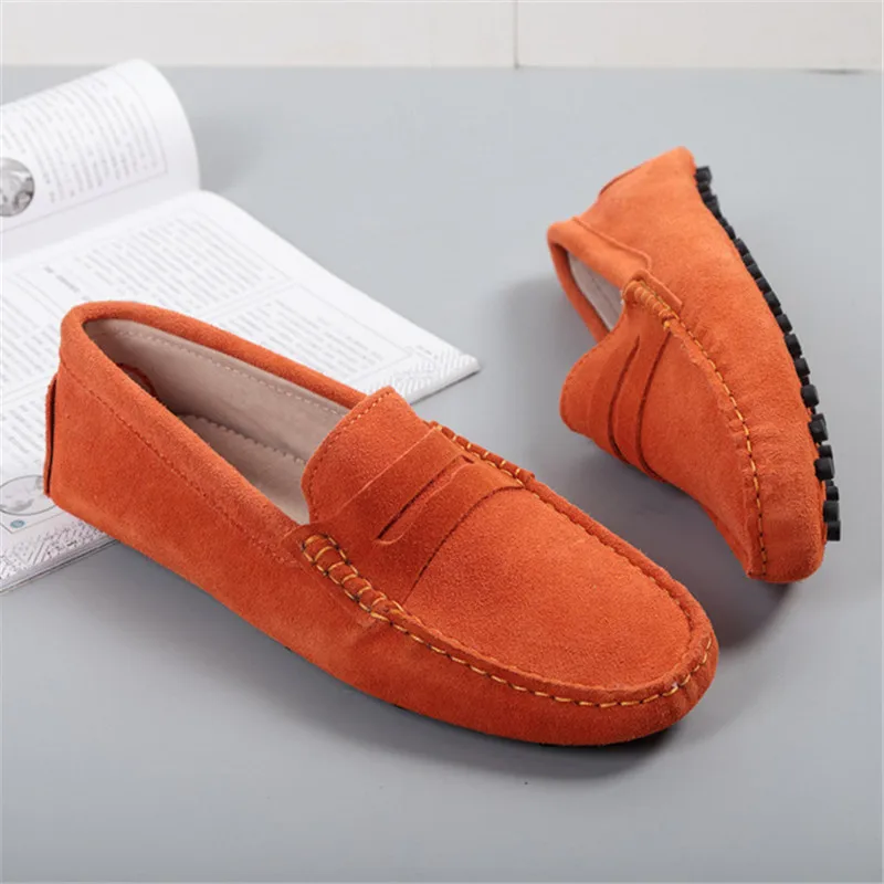 Homens Couro chocolate Genuínos Black light Calçados Baixos navy Sobre Casuais Blue lake orange Qualidade Condução Mocassins Alta Gray De Sapatos Flats chestnut Green 100 sandy hot Deslizar gray Pink rfAYrw
