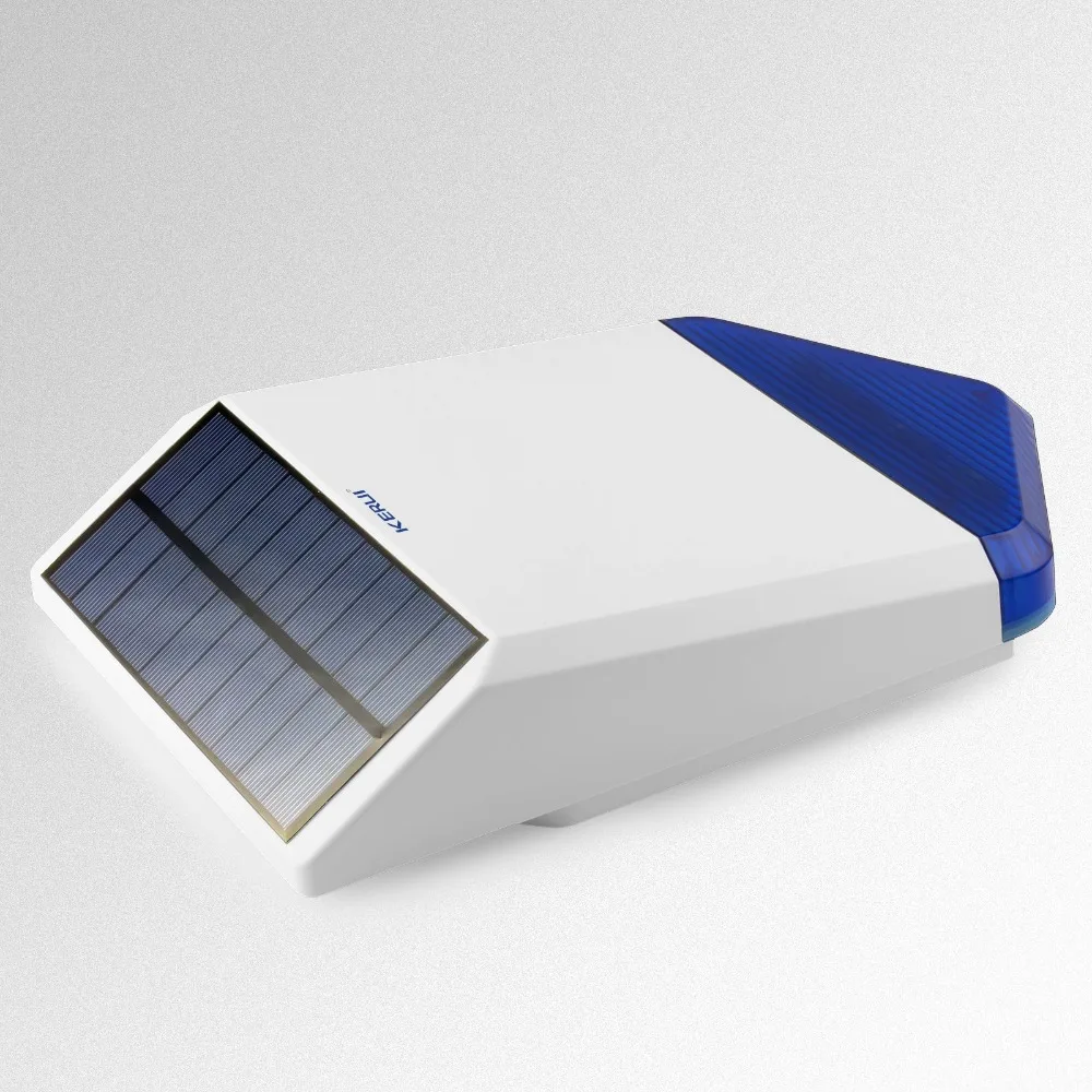 US $61.48 Original Kerui Wireless Outdoor Solar Siren Panel KrSj1 For Kerui Alarm System Security With Flashing Response Sound