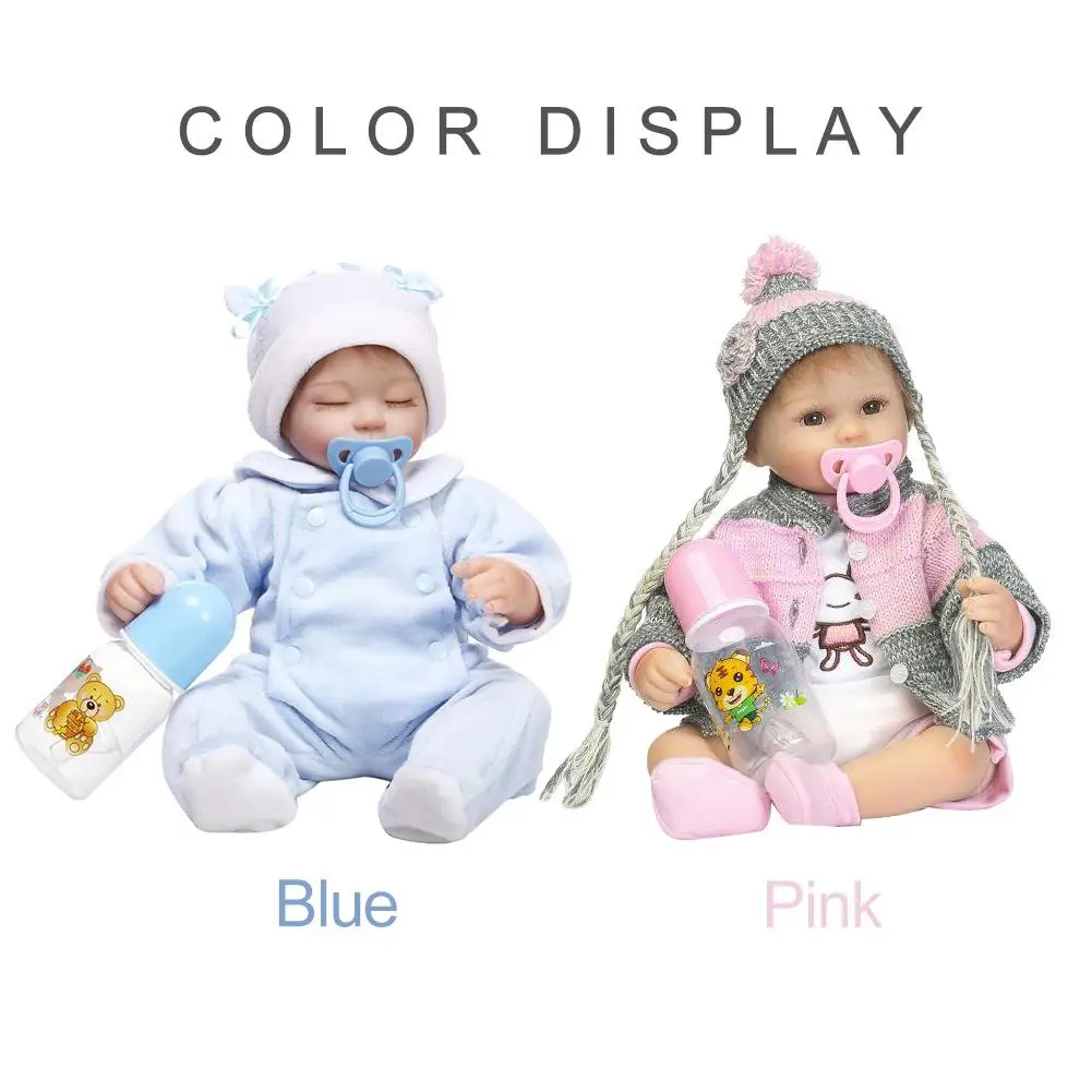 

Fashion 40cm Vinyl Silicone Reborn Baby Doll Kids Gift Lifelike Children Accompany Toy
