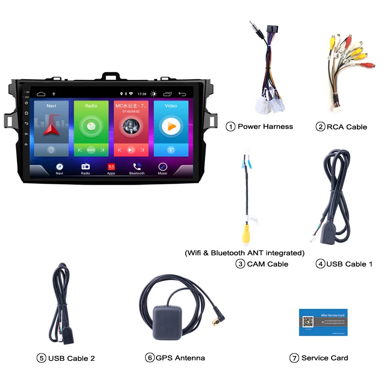 Discount Car Android 8.1 Multimedia Player for TOYOTA Corolla 2007-2011 GPS Navigation Device bluetooth steering wheel control support 1